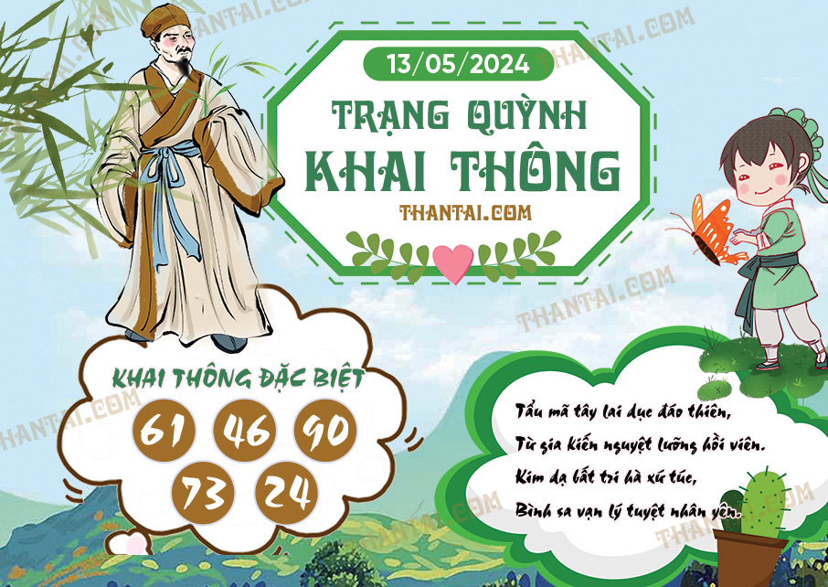 Trang Quỳnh Khai Thông dự đoán kết quả XSMB thứ hai ngày 13/05/2024