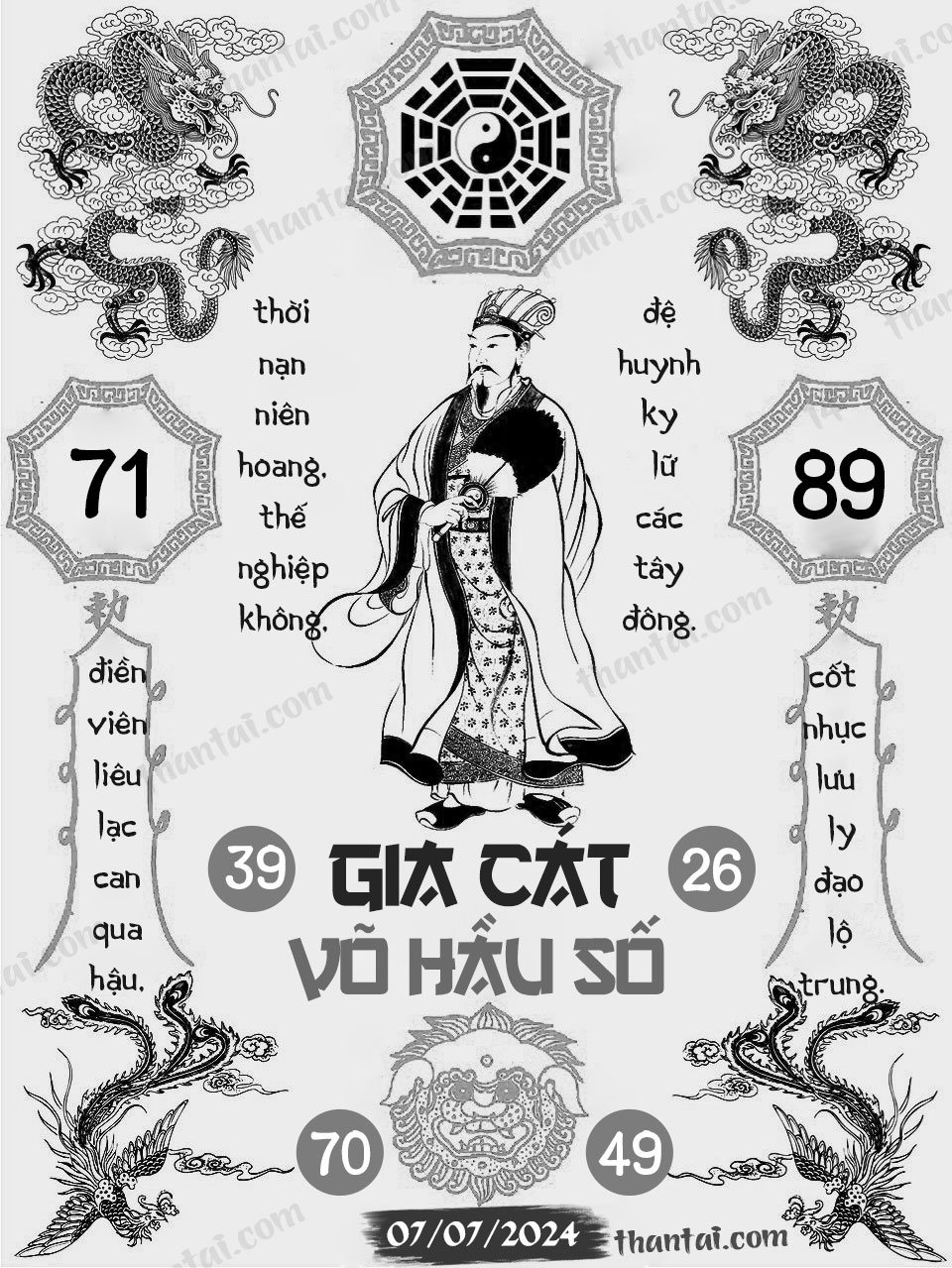 Dự đoán số loto xiên 4 XSMB Gia Cát Võ Hầu Số